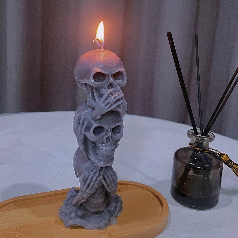 2PCS Skull Scented Candles - Day of the Dead Theme
