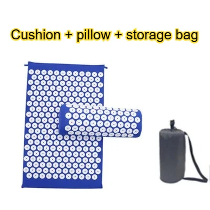 Acupressure Mat Sensi Massage Mat Pillow Set Applicator for Neck Foot Yoga Mat with Needle Back Cushion