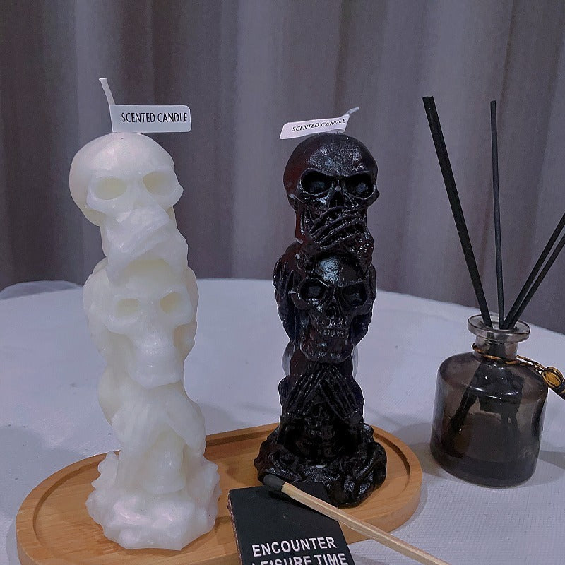 2PCS Skull Scented Candles - Day of the Dead Theme
