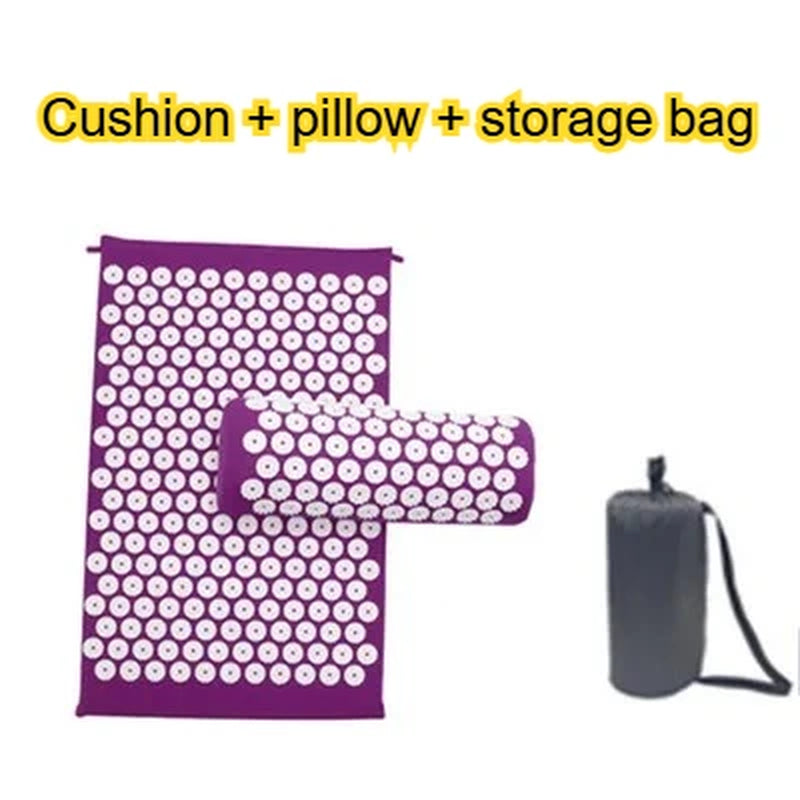 Acupressure Mat Sensi Massage Mat Pillow Set Applicator for Neck Foot Yoga Mat with Needle Back Cushion
