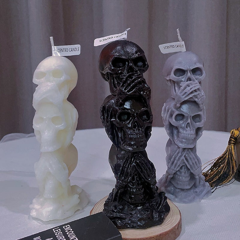 2PCS Skull Scented Candles - Day of the Dead Theme