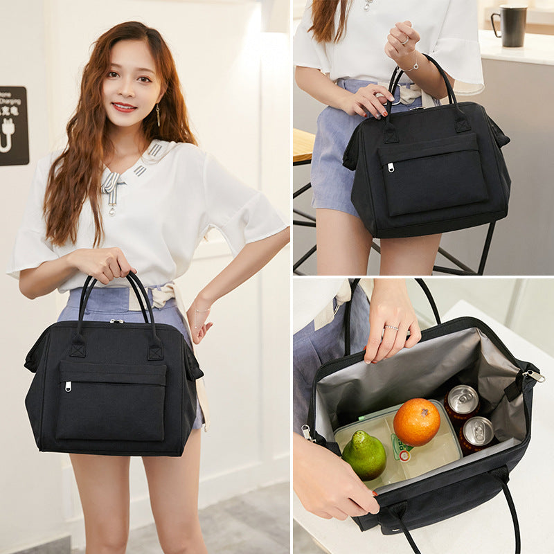 Large Capacity Thermal Bento Lunch Bag with Zipper