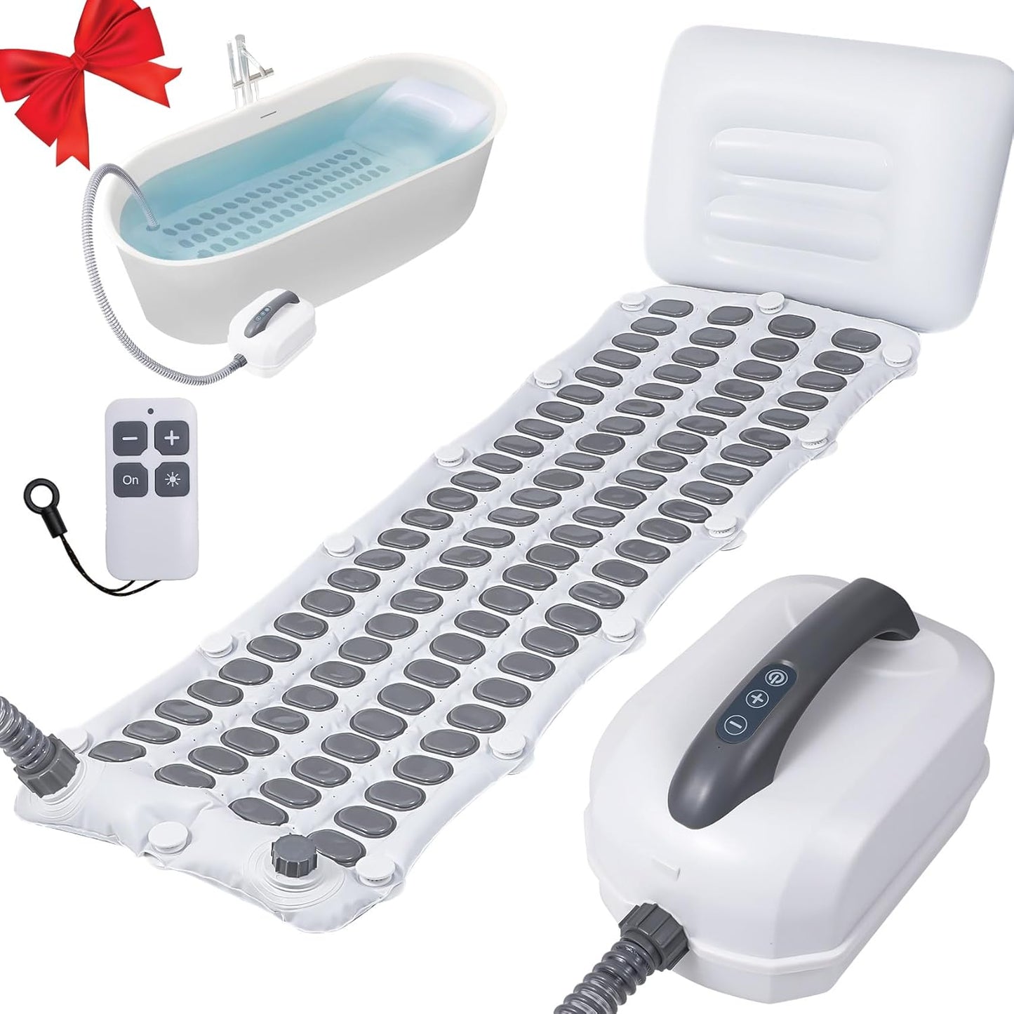Upgraded 2.0 Bathtub Spa,Bubble Bath Mat-Portable Bathtub Spa Mat - Electric Bubble Massage Mat with Remote Control, Simplicity of Operator,Help You Relax Both Physically and Mentally
