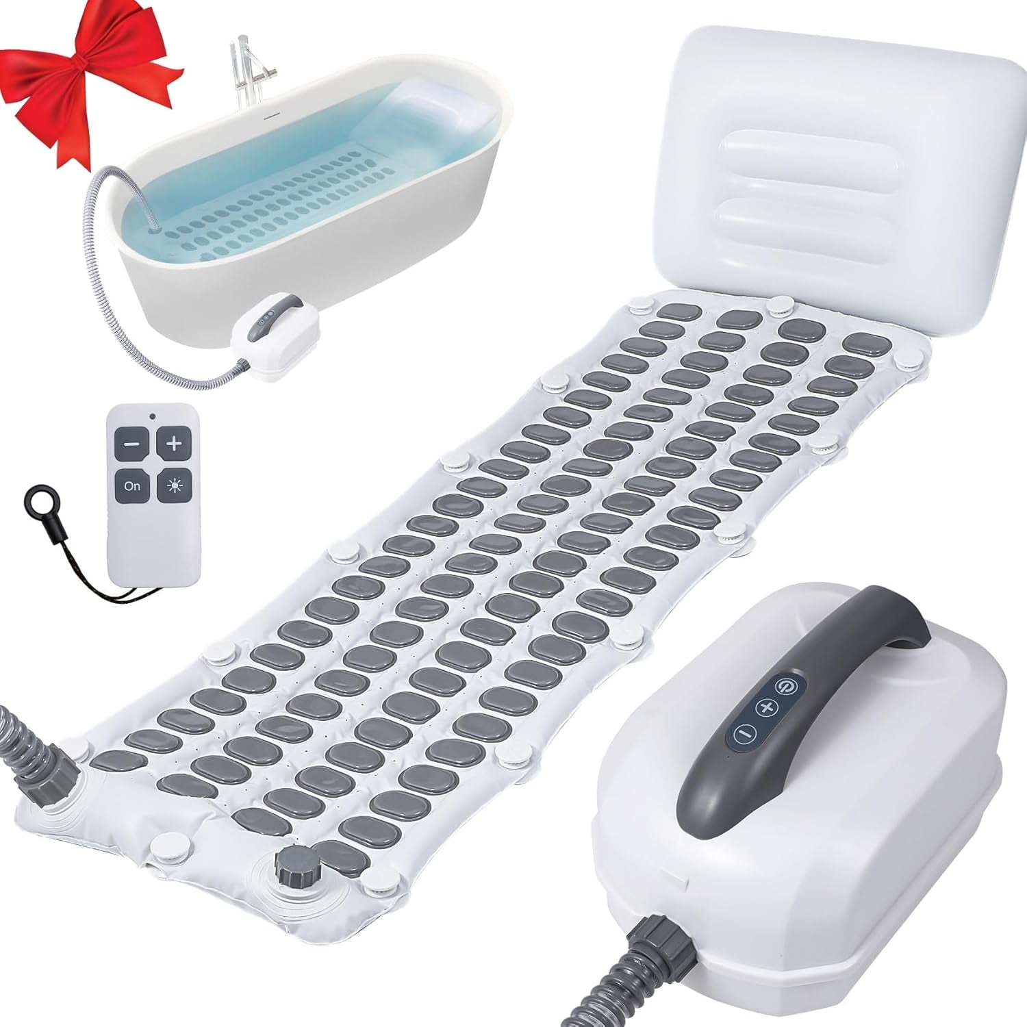 Upgraded 2.0 Bathtub Spa,Bubble Bath Mat-Portable Bathtub Spa Mat - Electric Bubble Massage Mat with Remote Control, Simplicity of Operator,Help You Relax Both Physically and Mentally
