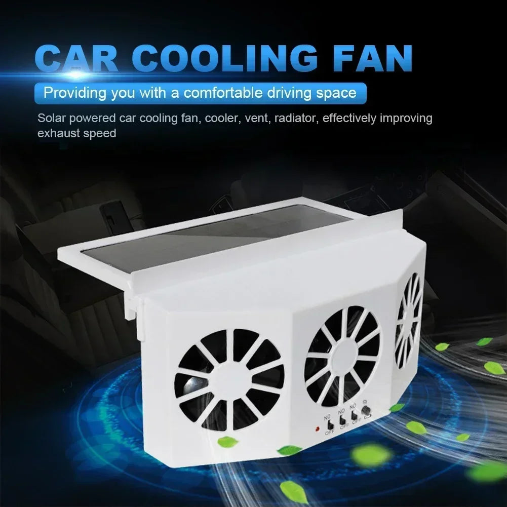 New Car Ventilator 3 Cooler Fans Solar-Powered Cooling Vent Exhaust Portable Safe Auto Fan Amd Usb Accessories