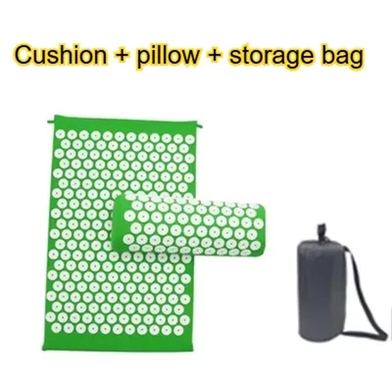 Acupressure Mat Sensi Massage Mat Pillow Set Applicator for Neck Foot Yoga Mat with Needle Back Cushion