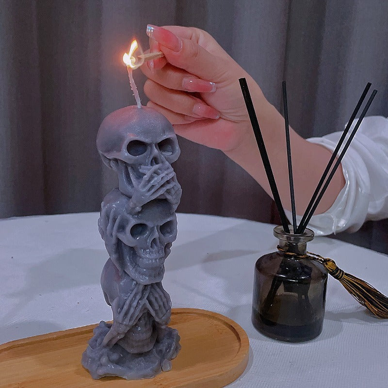 2PCS Skull Scented Candles - Day of the Dead Theme